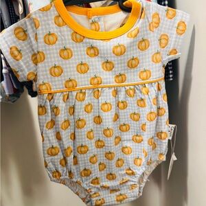 Pumpkin Print Baby Romper NWT